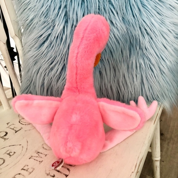 Ty Beanie Buddies, 1998, Pinky, The, Flamingo, Stuffed Animal, Plush, Pink, Bird - Picture 8 of 13